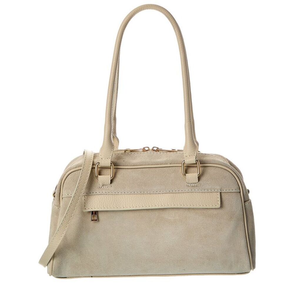 Isabella Rossetti Kiki27 Suede Shoulder Bag, Beige